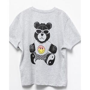 Volcom Girls Short Sleeve Gray T Shirt With Cool Bear Size Large 10/12